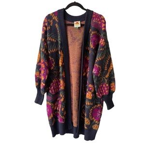 FARM Rio | Sweaters | Farm Rio Floral Flowerdoscopic Cardigan Sweater Black  | Poshmark